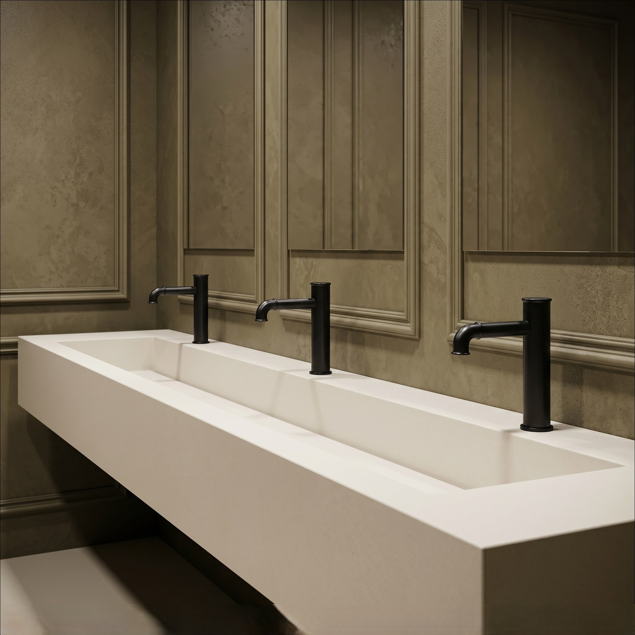 Fontana Les Ulis Matte Black Touchless Deck Mounted Bathroom Sink Faucet — FS7046MB