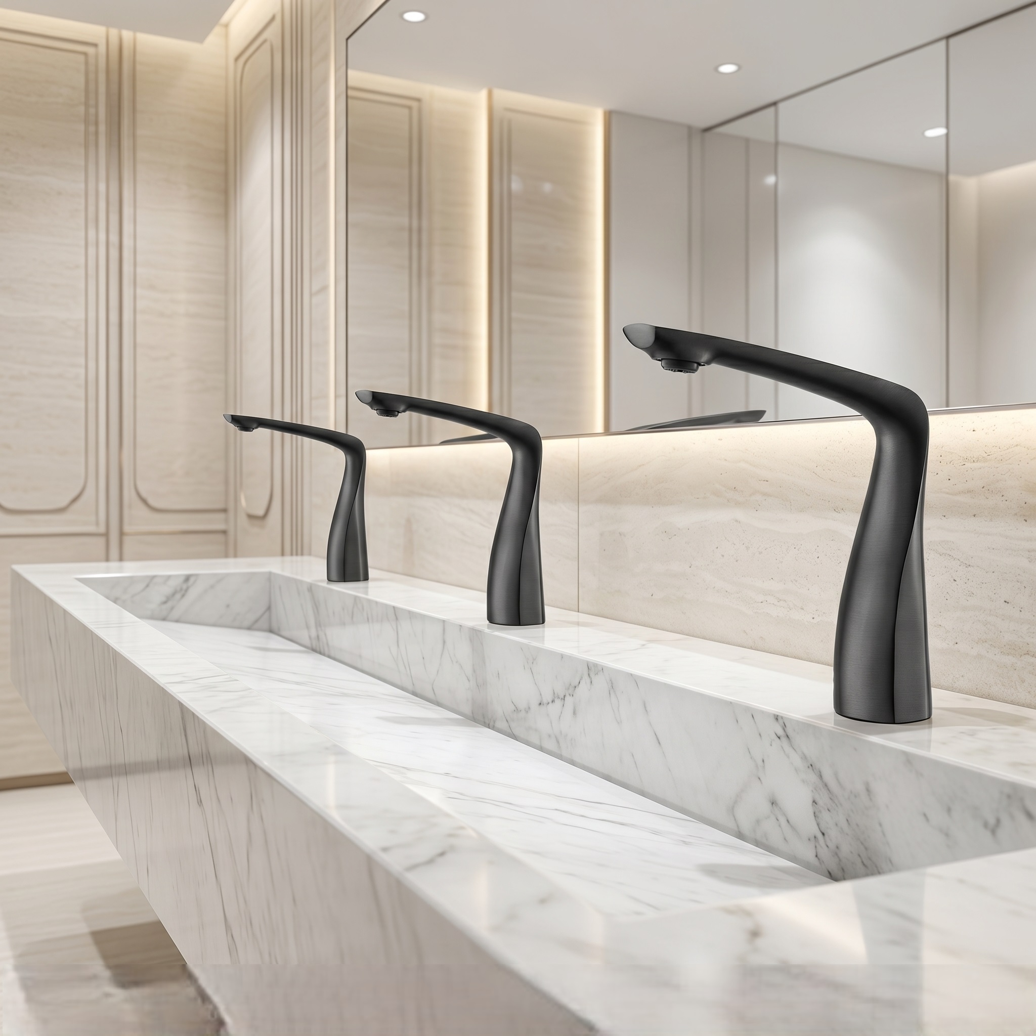 Fontana Bonifacio Brushed Grey Luxury Touchless Bathroom Basin Faucet � FS75113BGR