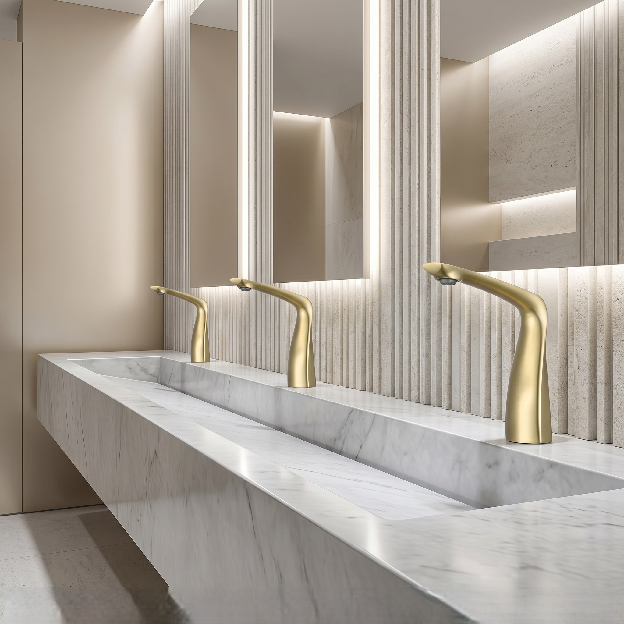 Fontana Bonifacio Brushed Gold Luxury Touchless Bathroom Basin Faucet � FS75114BG
