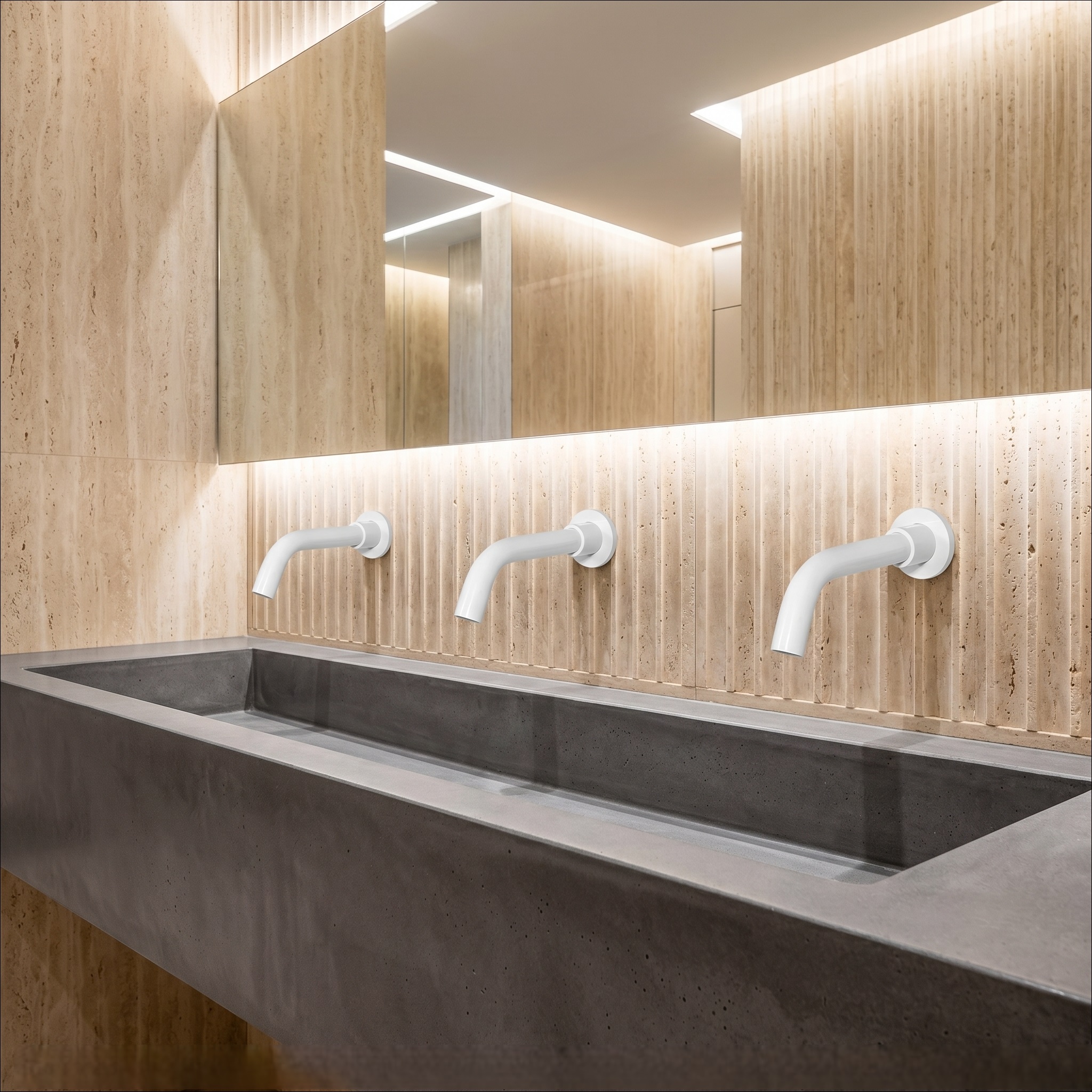 Fontana Saint-Malo White Copper Wall Mounted Touchless Faucet — FS7565WH