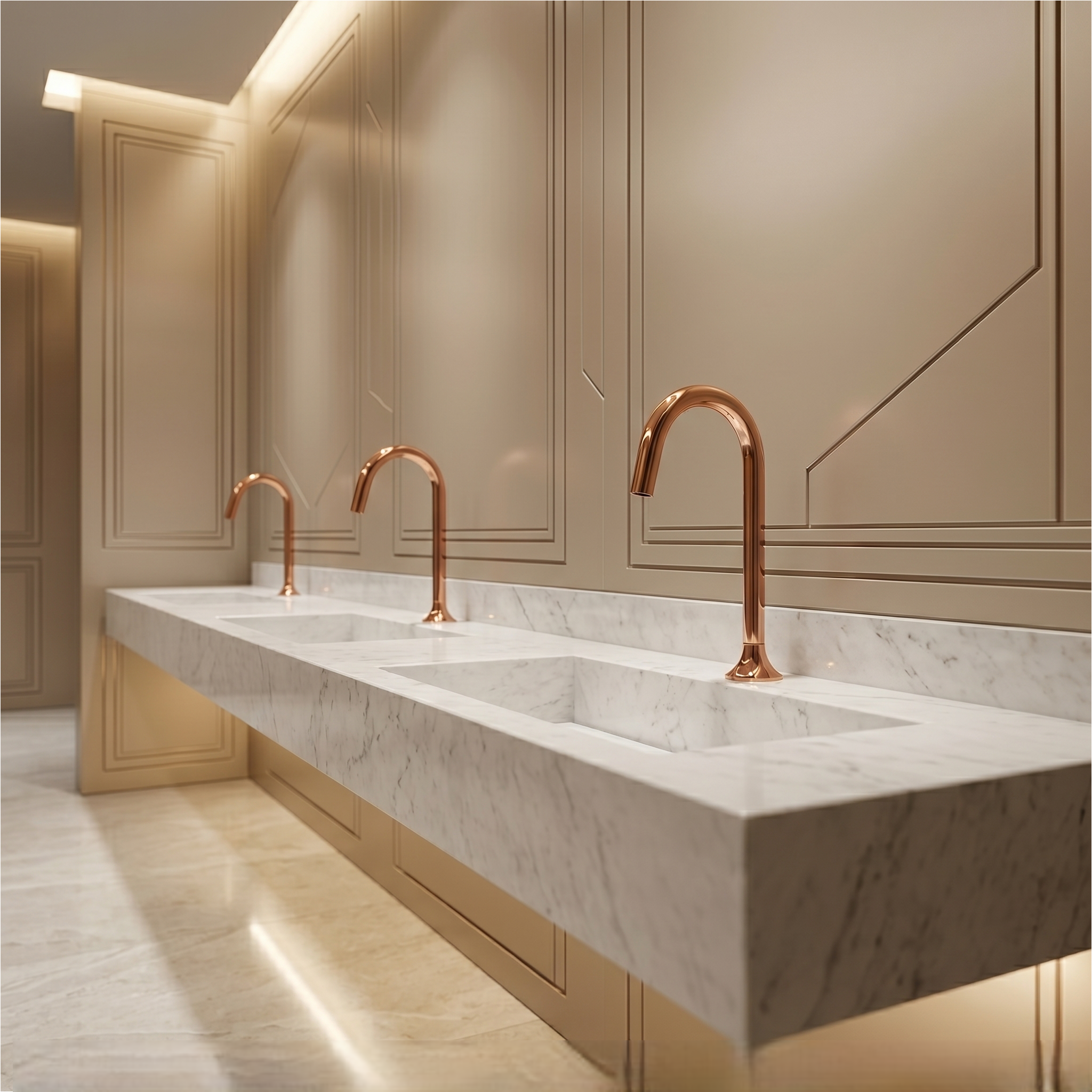 Fontana Corte Rose Gold Brass Touchless Bathroom Faucet — FS7587RGL