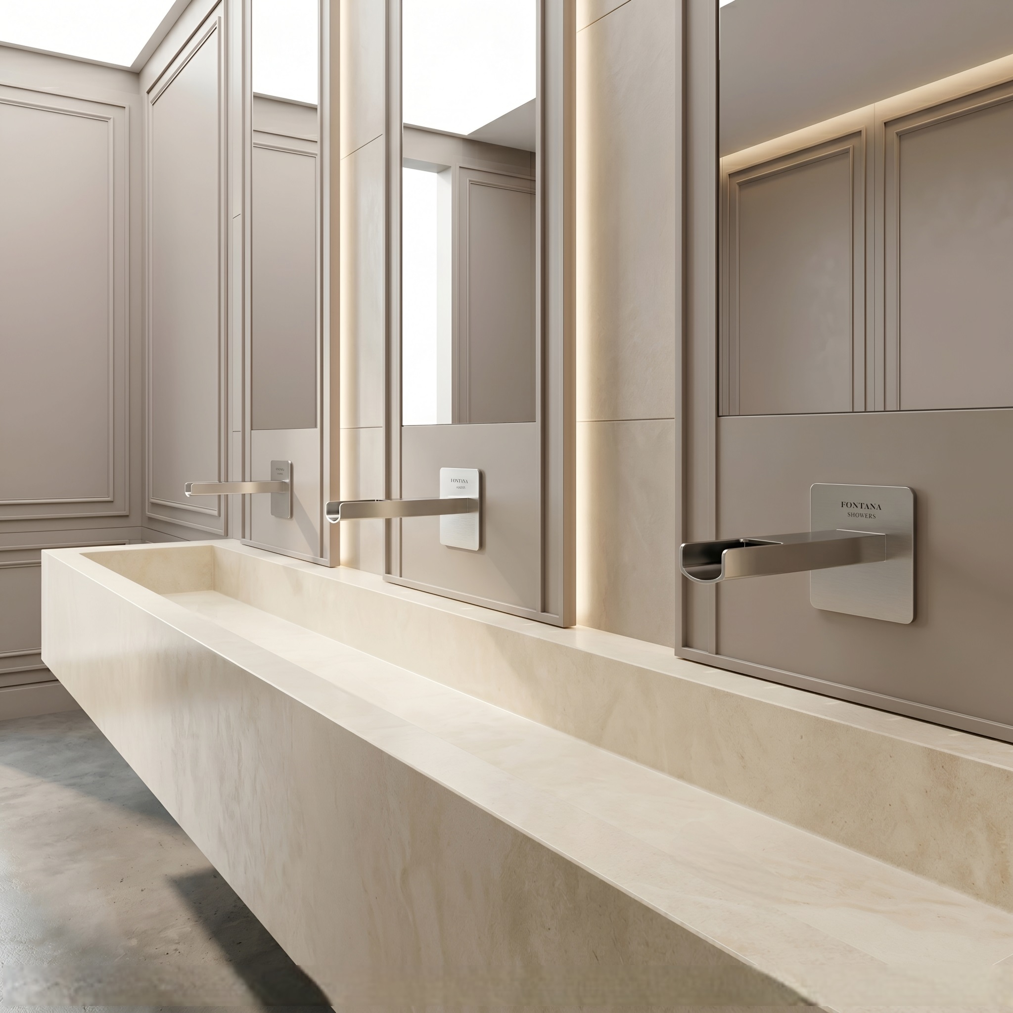 Fontana Chivasso Brushed Nickel Wall-Mounted Touchless Faucet Waterfall Design — FS7961BN