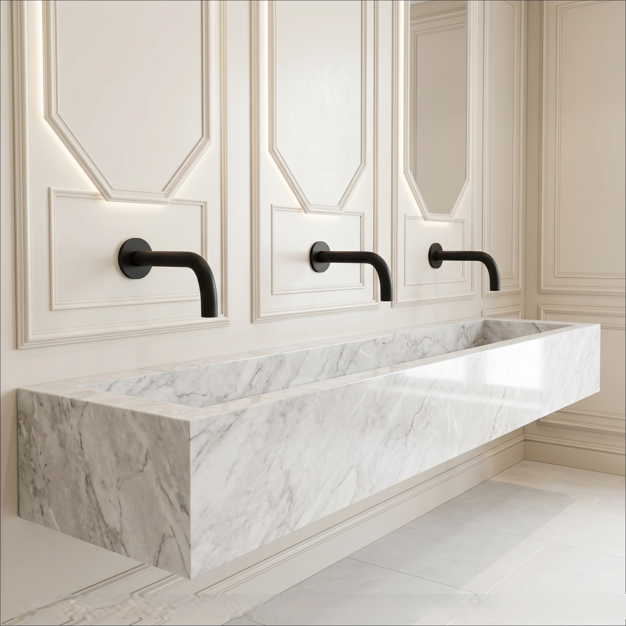 FontanaNuvion Wall Mounted Matte Black Luxury Touchless Faucet — FS7963MB