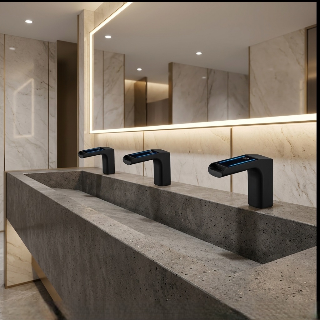FontanaAquaPulse Gun Metal Grey Brass Touchless Faucet with LED Temperature Display � FS8033GMG