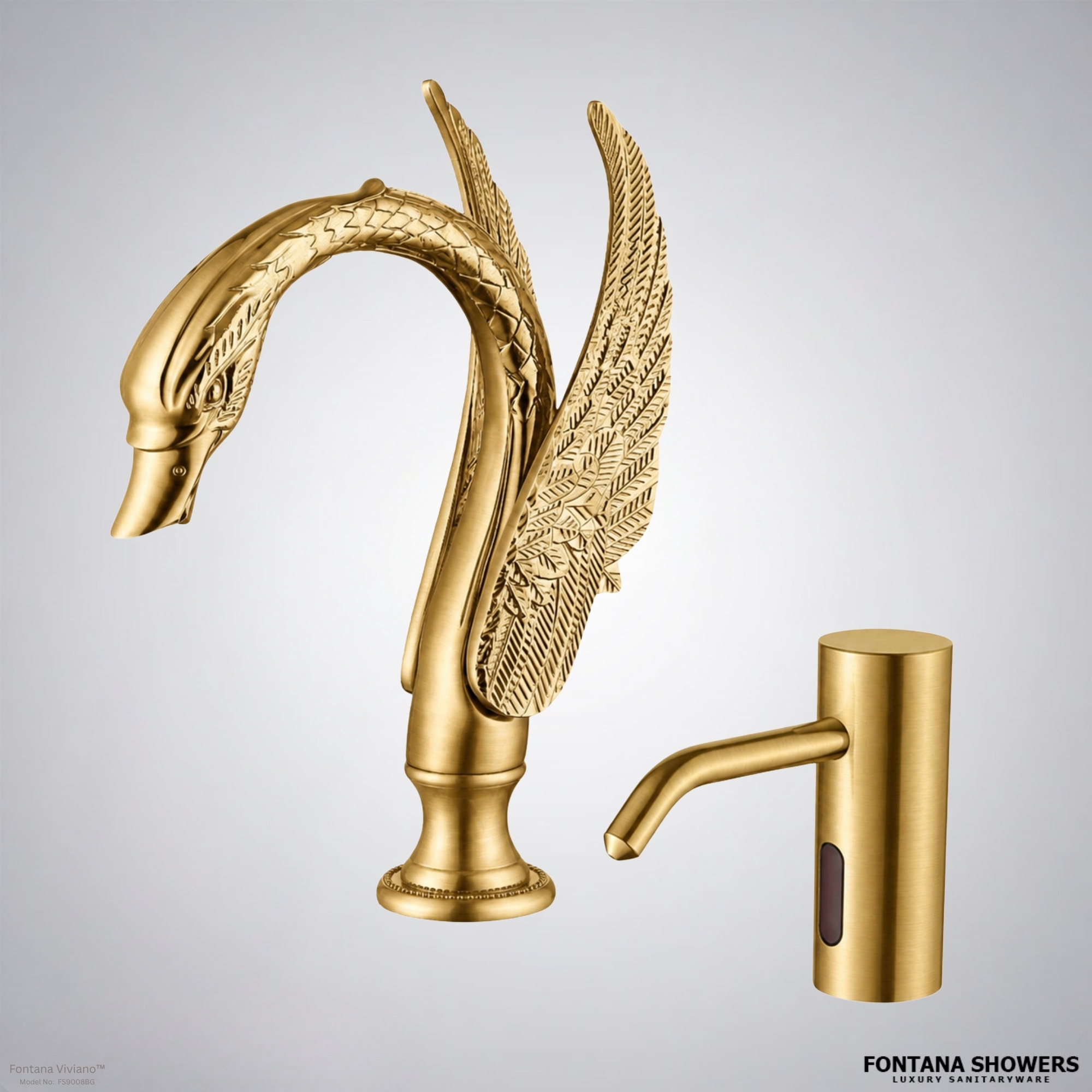 Fontana Viviano Brushed Gold Commercial Touchless Set