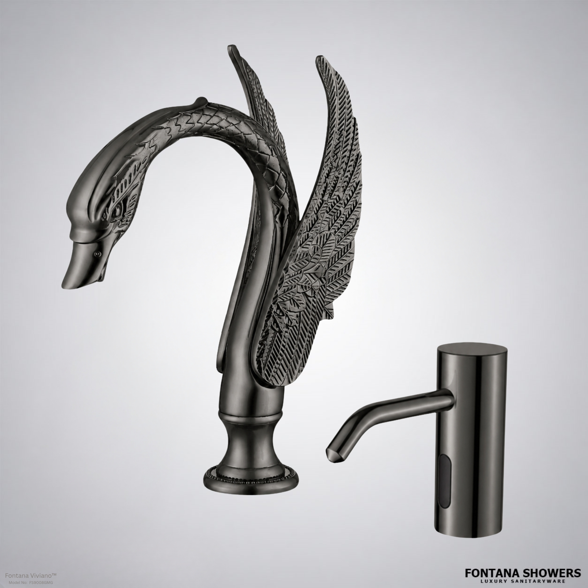 Fontana Viviano Gun Metal Gray Commercial Touchless Set
