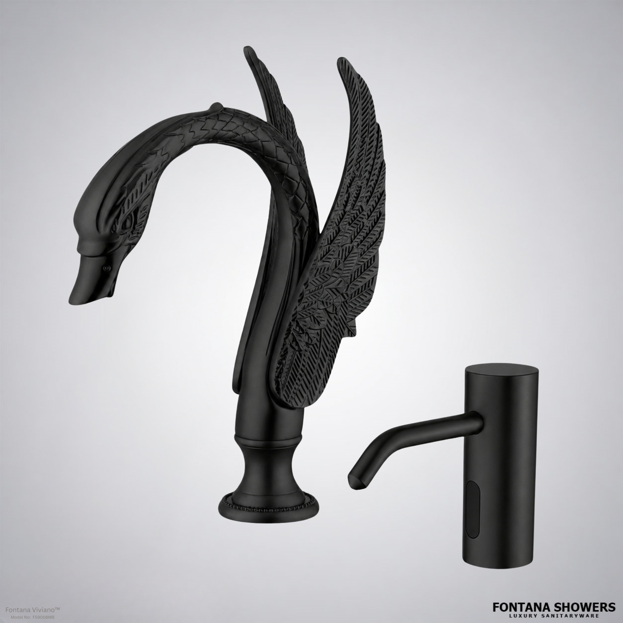 Fontana Viviano Matte Black Commercial Touchless Set
