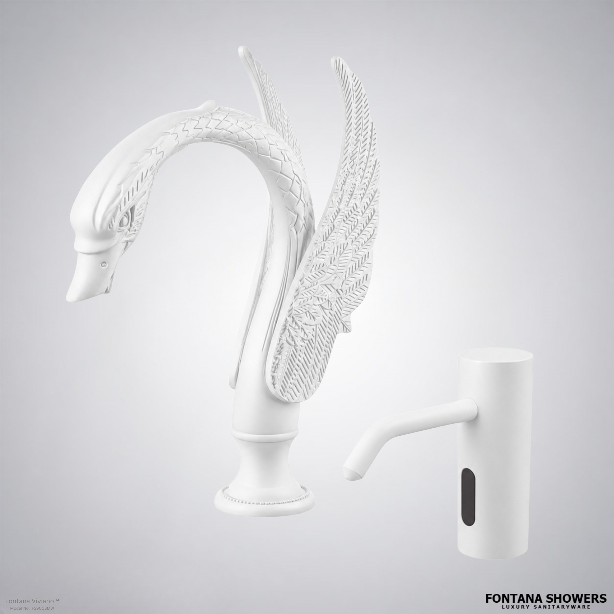 Fontana Viviano Matte White Commercial Touchless Set