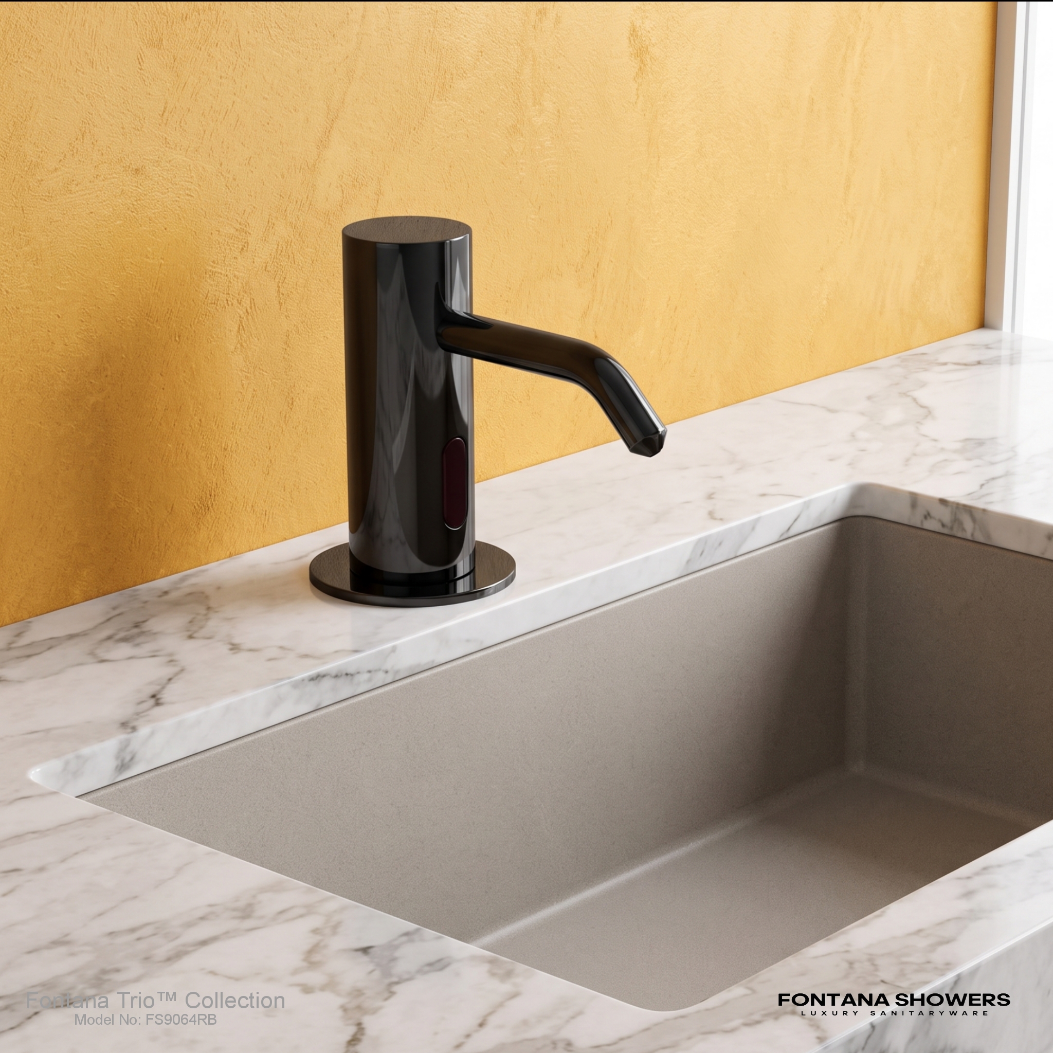 Fontana Trio Commercial Dark Oil Rubbed Bronze Deck Mount Automatic Sensor Liquid Soap Dispenser