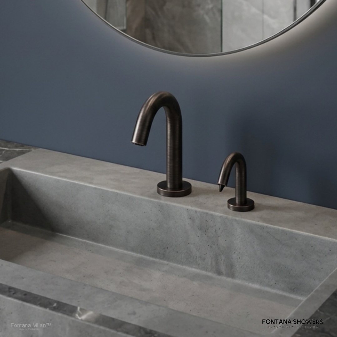 Fontana Milan Oil Rubbed Bronze Sensor Faucet & Automatic Soap Dispenser Set