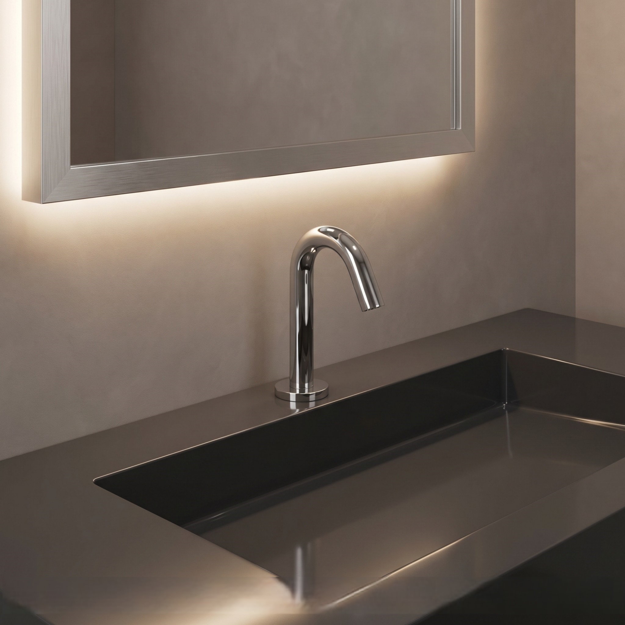 Fontana Milan Freestanding Chrome Dual Automatic Commercial Sensor Faucet and Soap Dispenser