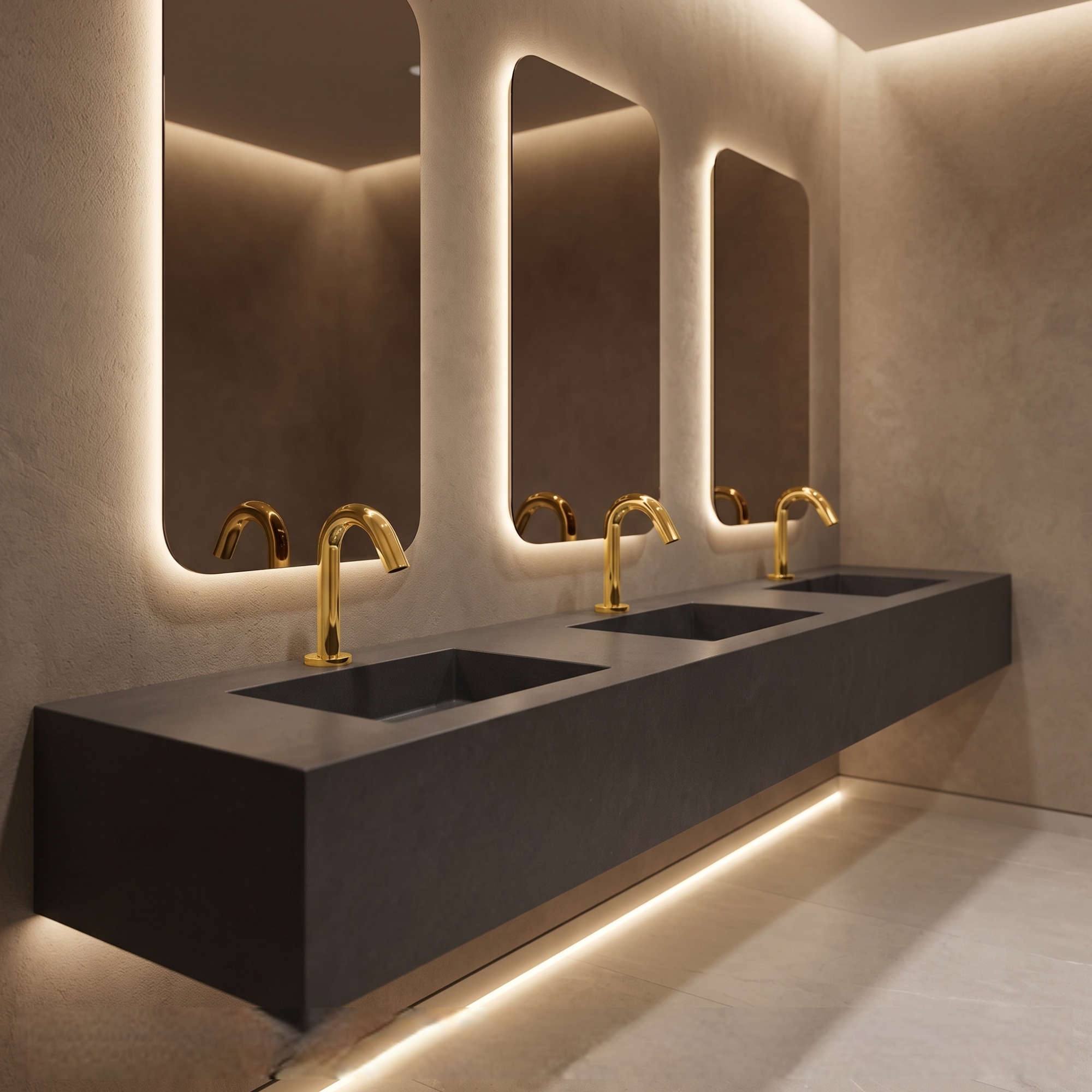 Fontana Chatue Commercial Automatic Touchless Sensor Faucet Polished Gold Finish