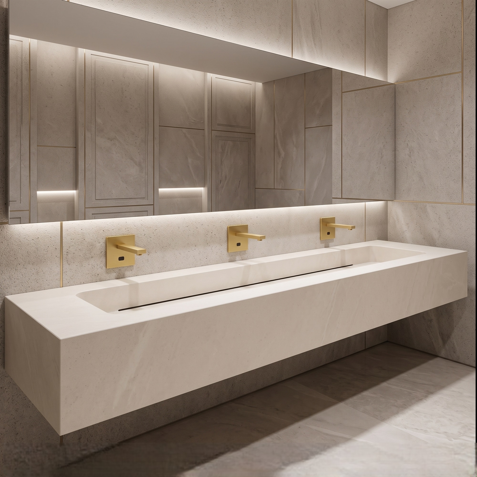 FSXT51BG � Fontana L Aquila Brushed Gold Wall Mount XT5 Automatic Touchless Sensor Faucet
