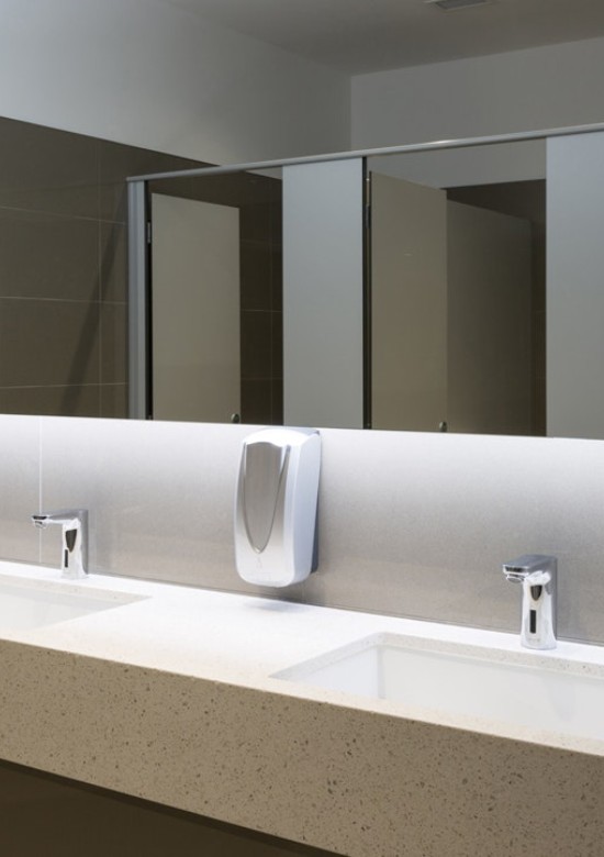 Commercial Deck Mount Infrared Sensor Faucet