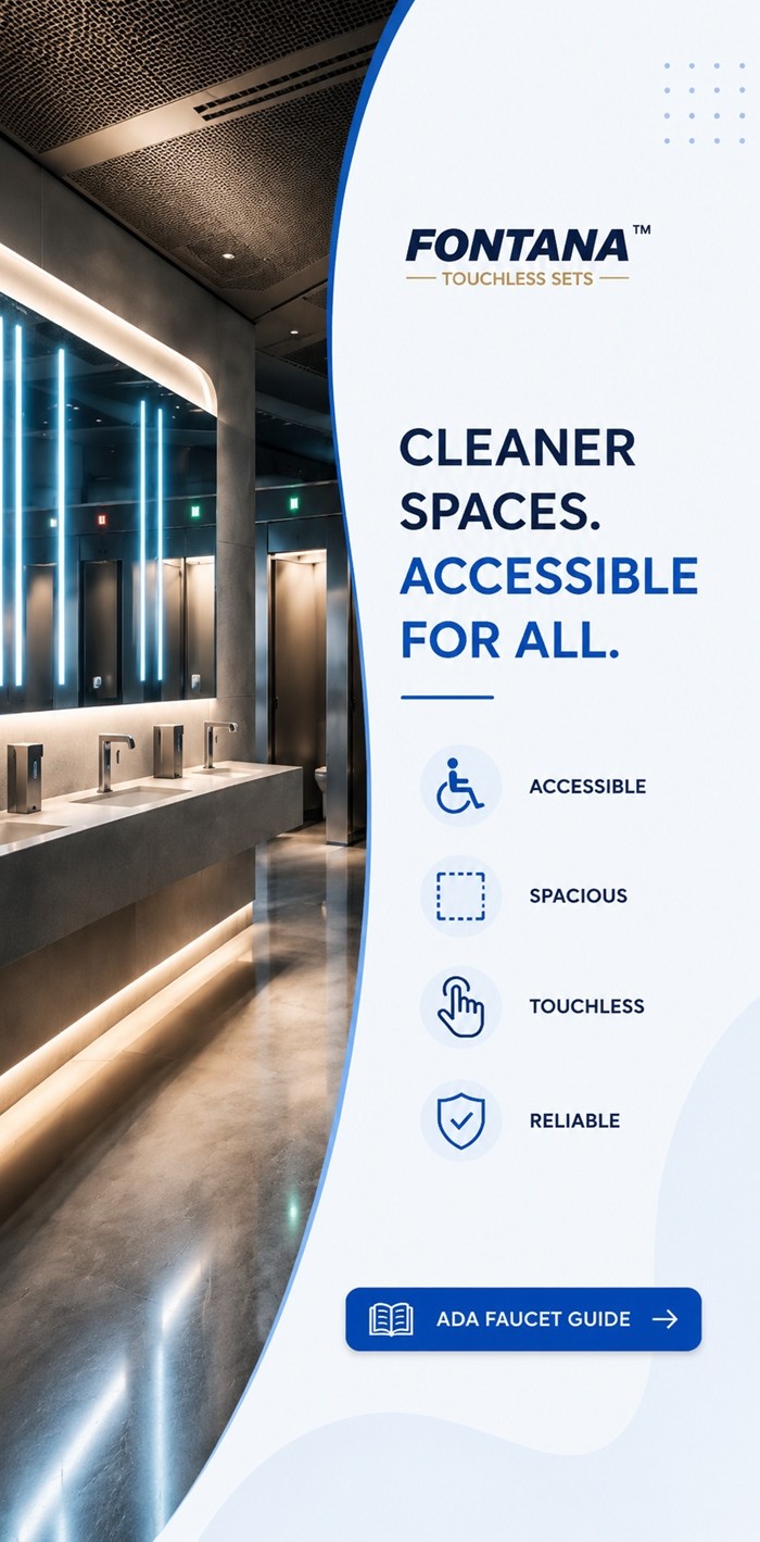 Fontana commercial touchless faucets and commercial bathroom faucets for airports hospitals universities office towers stadiums and high-traffic facilities