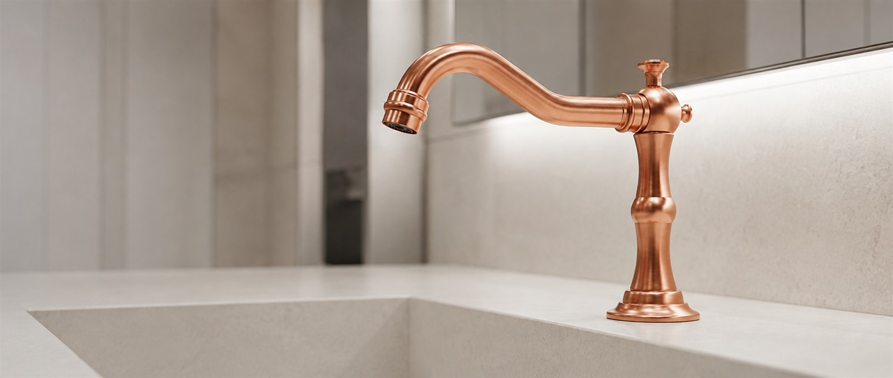 Fontana Antique Edition rose gold automatic touchless bathroom faucet model FS20138RG