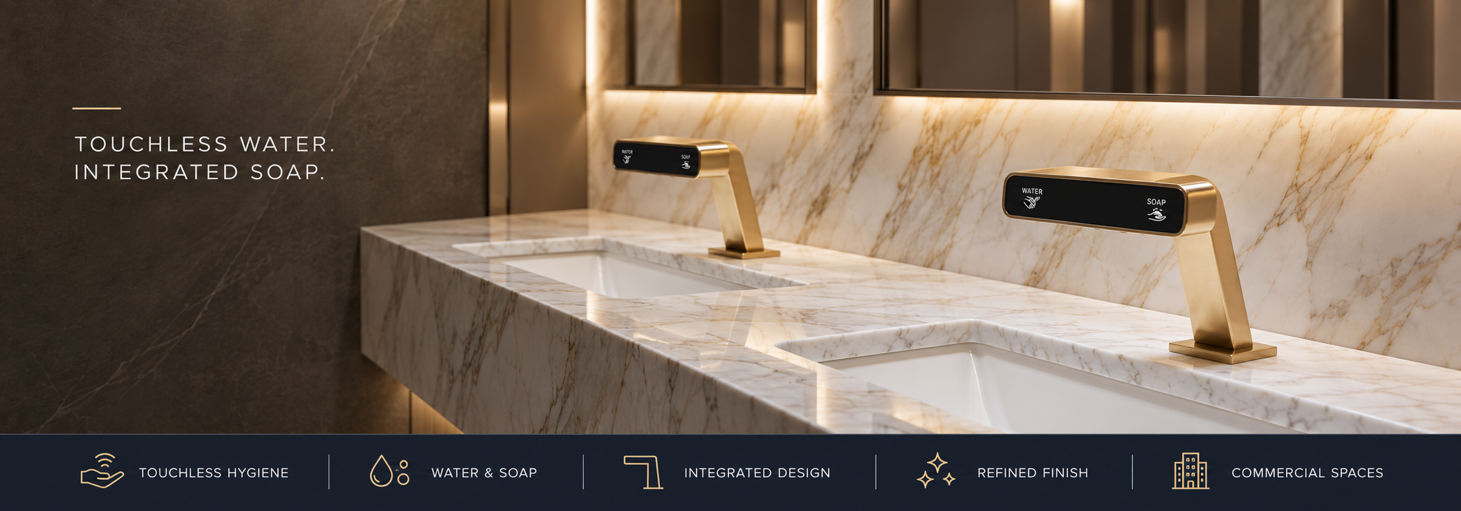 Architectural commercial wash-station arrangement