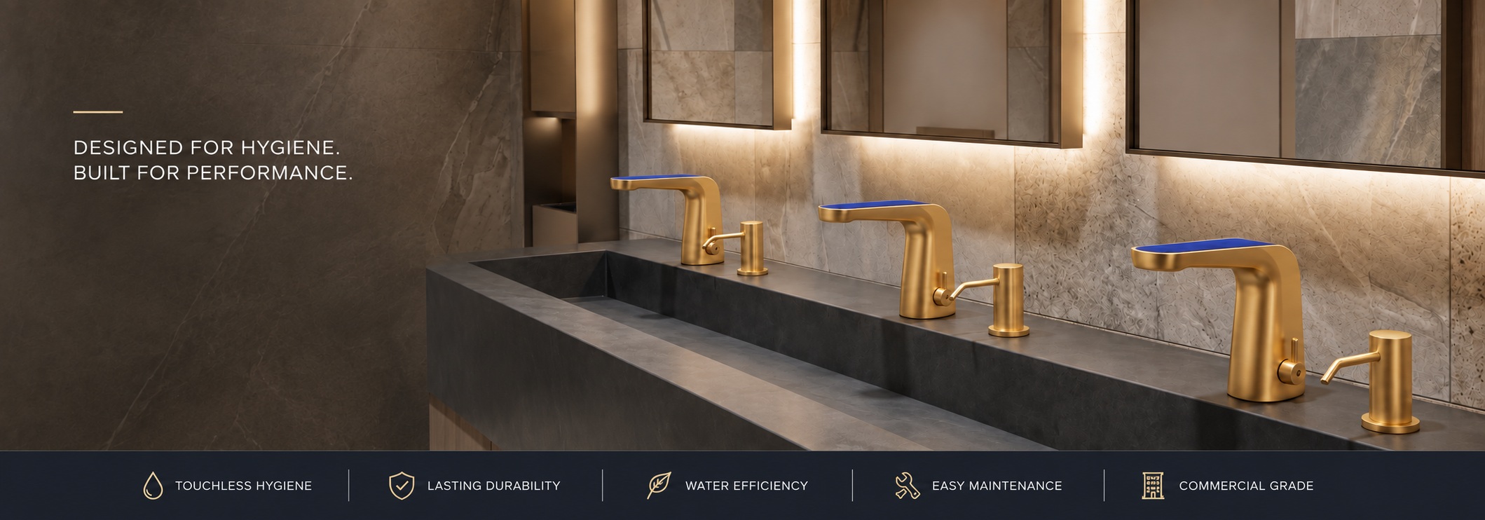 Architectural commercial wash-station arrangement