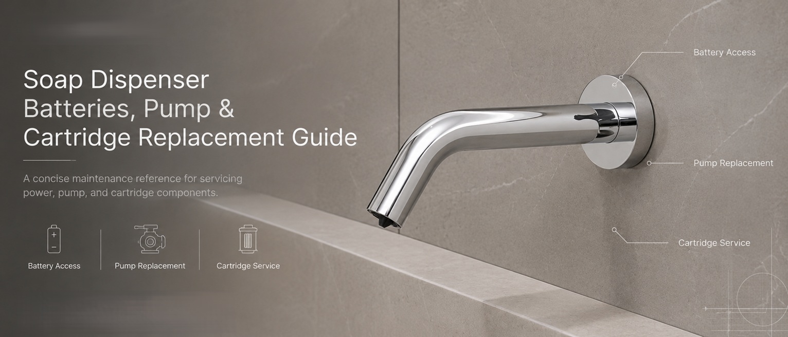 Soap dispenser batteries pump and cartridge replacement guide
