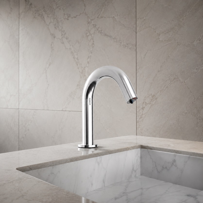 Close up commercial automatic soap dispenser for sensor response and soap output troubleshooting
