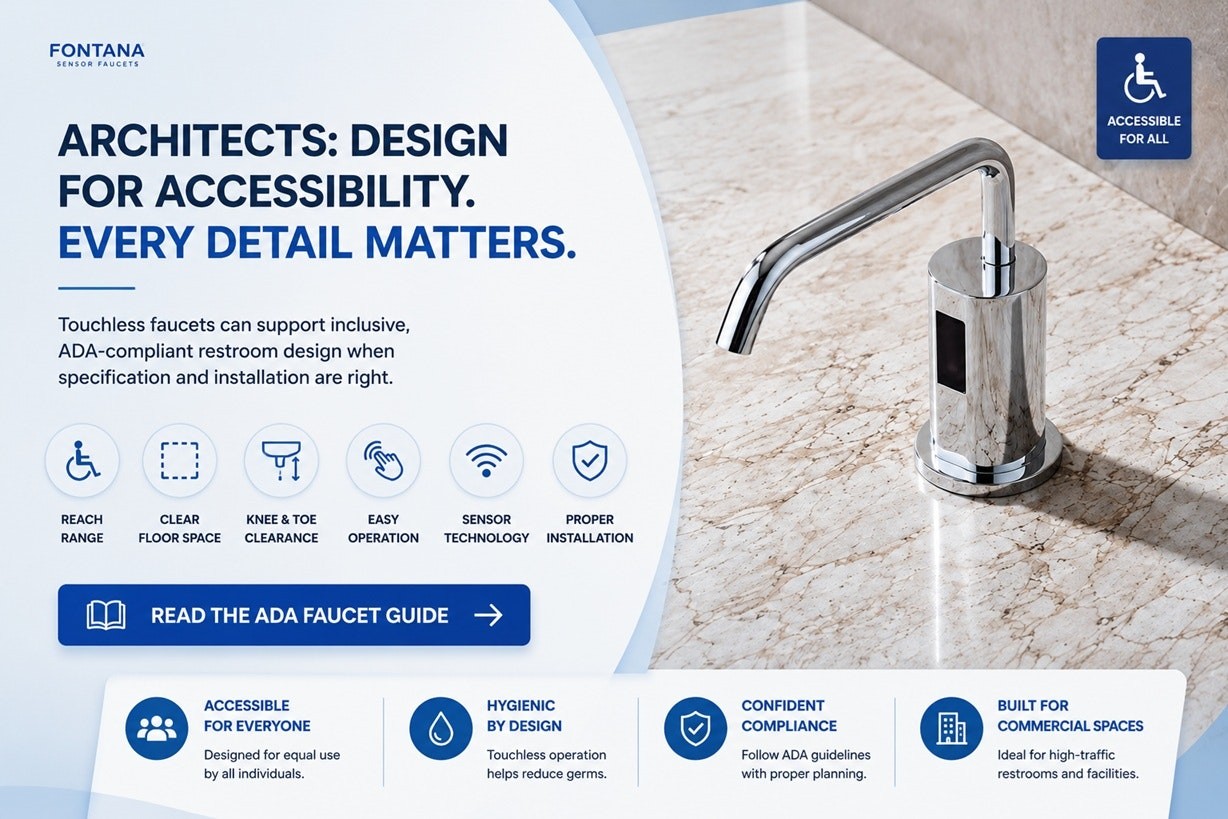 Coordinated Fontana touchless faucet and automatic soap dispenser