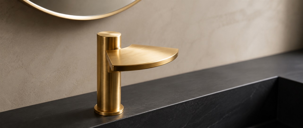 Fontana Florenza FS6108BG brushed gold commercial touchless faucet