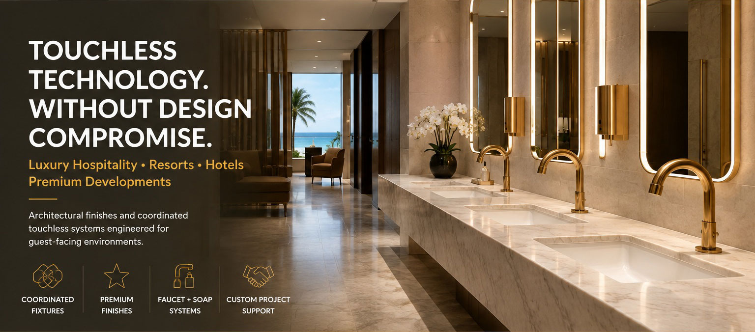Fontana touchless faucets and soap dispensers for luxury hotels and hospitality projects
