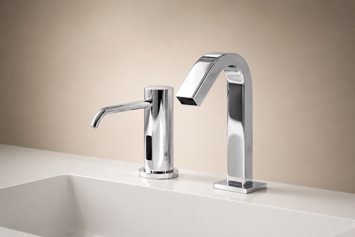 Commercial soap dispenser sensor cleaning and testing